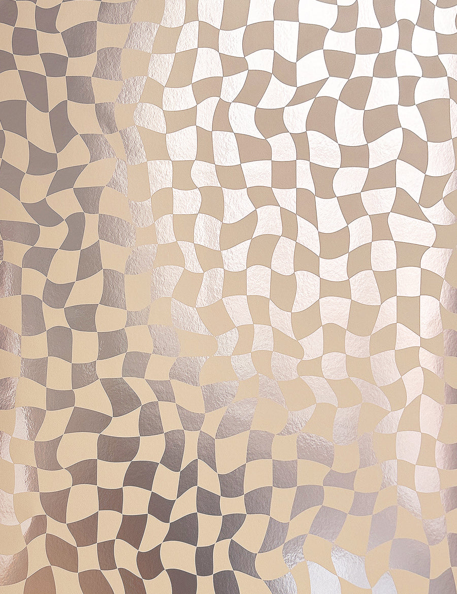 Warped Check Metallic Lustre