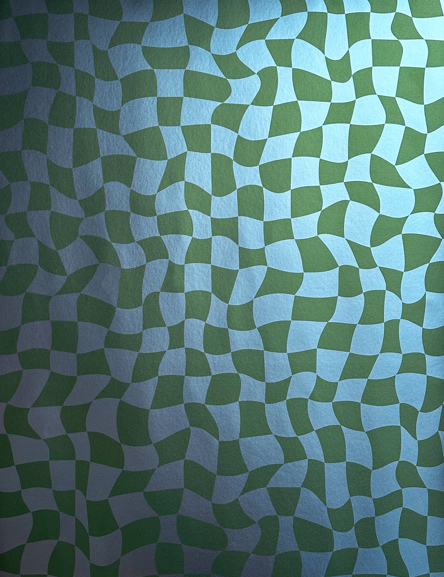 Warped Check Metallic Lawn