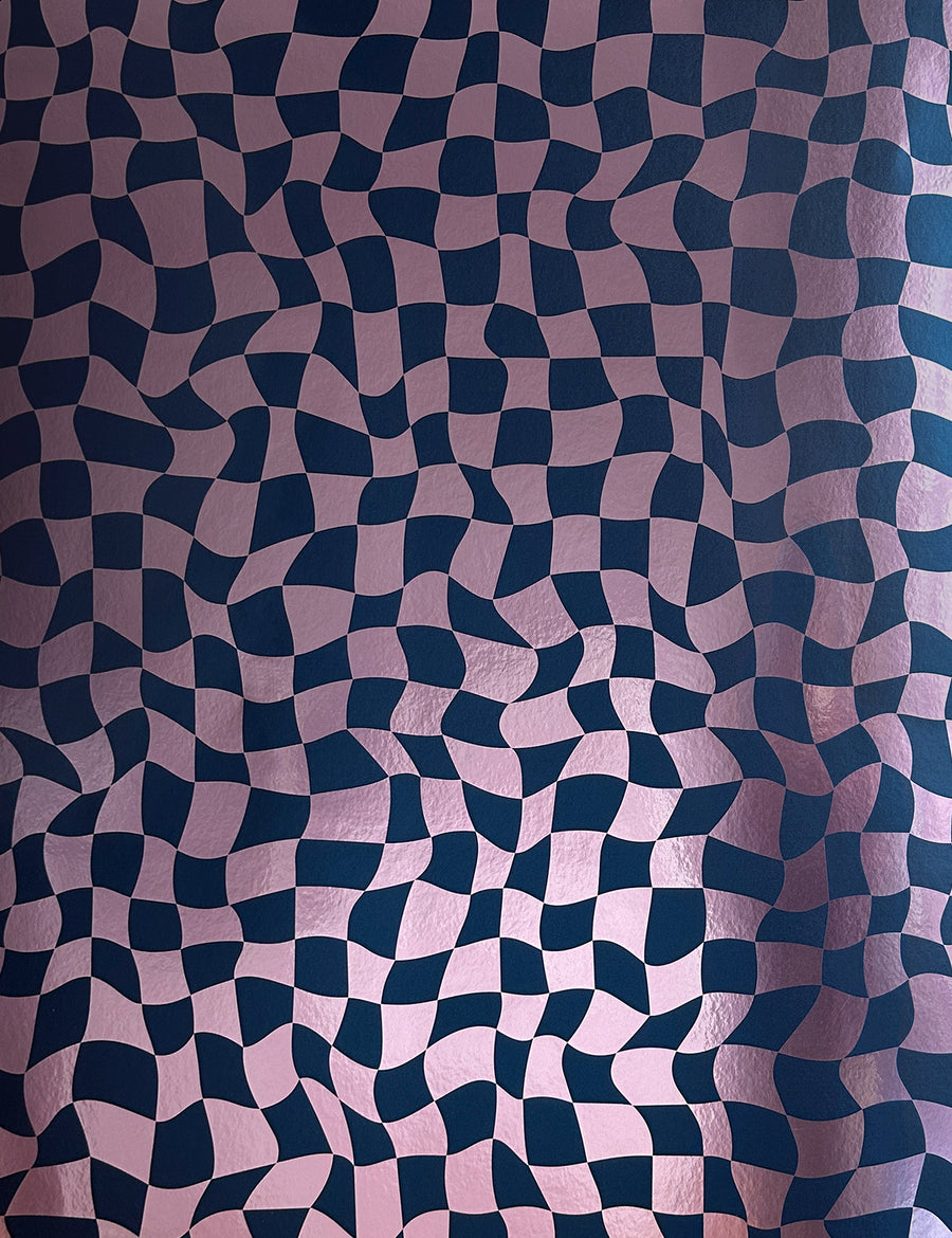 Warped Check Metallic Prismatic