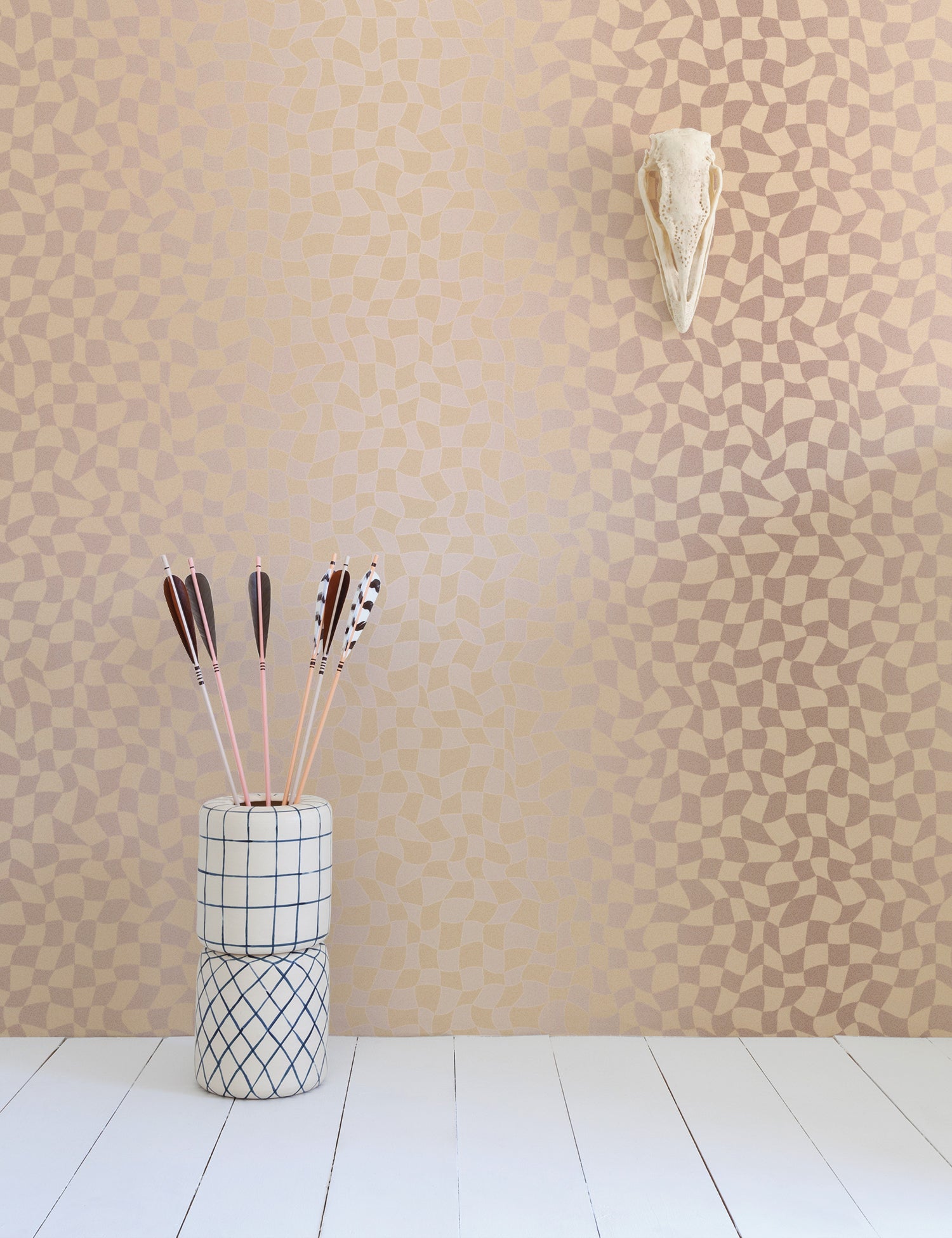 Warped Check Metallic Lustre