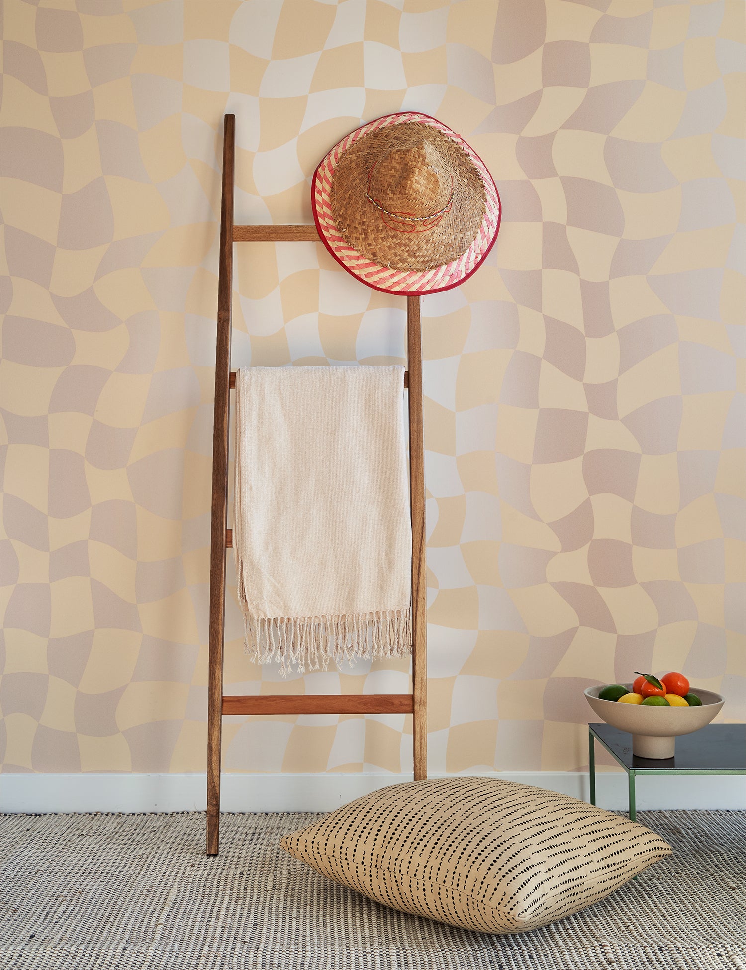 Warped Check Metallic Lustre