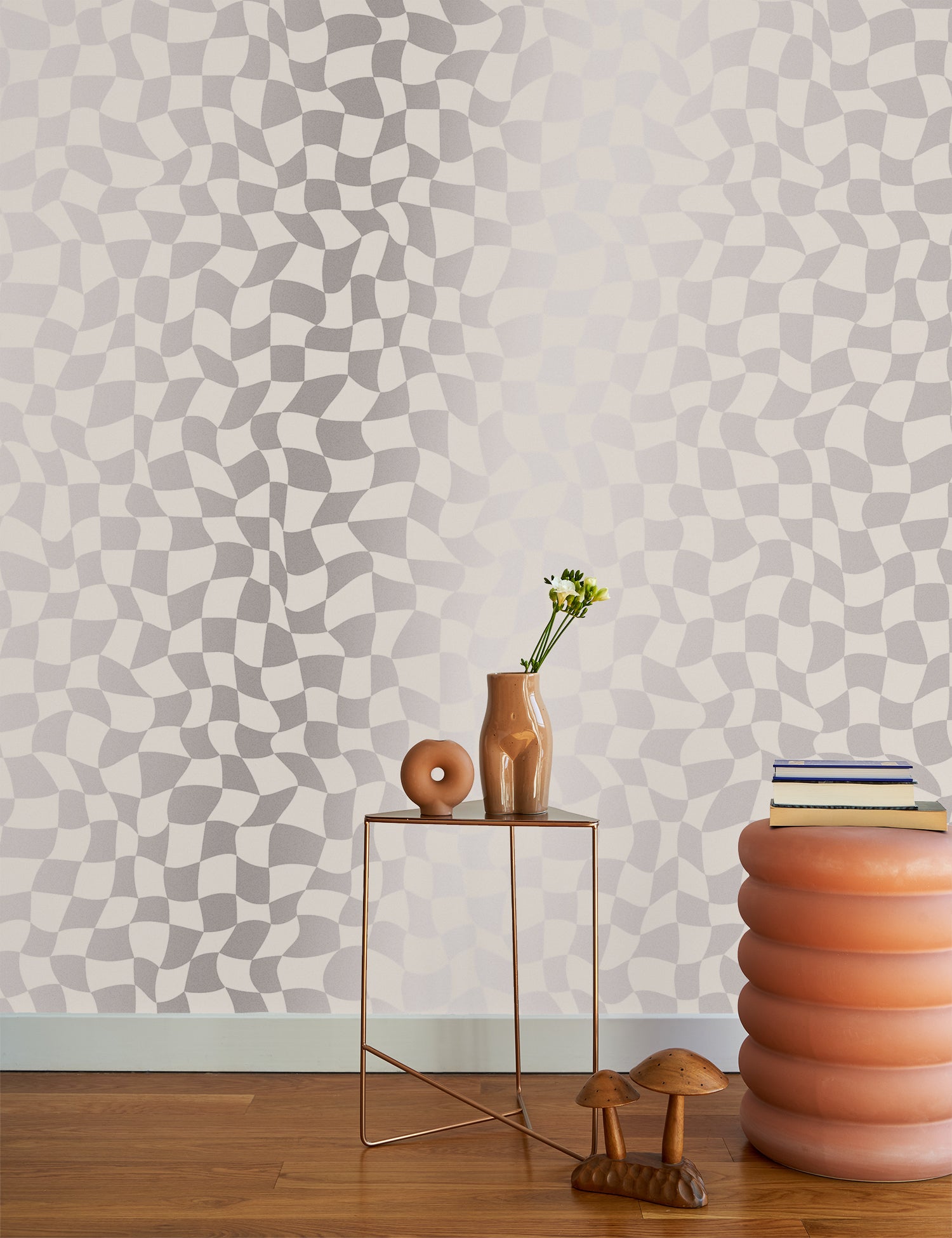 Warped Check Metallic Pearl