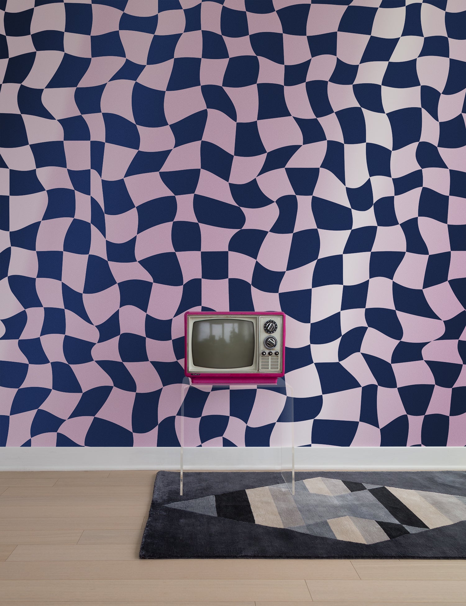 Warped Check Metallic Prismatic