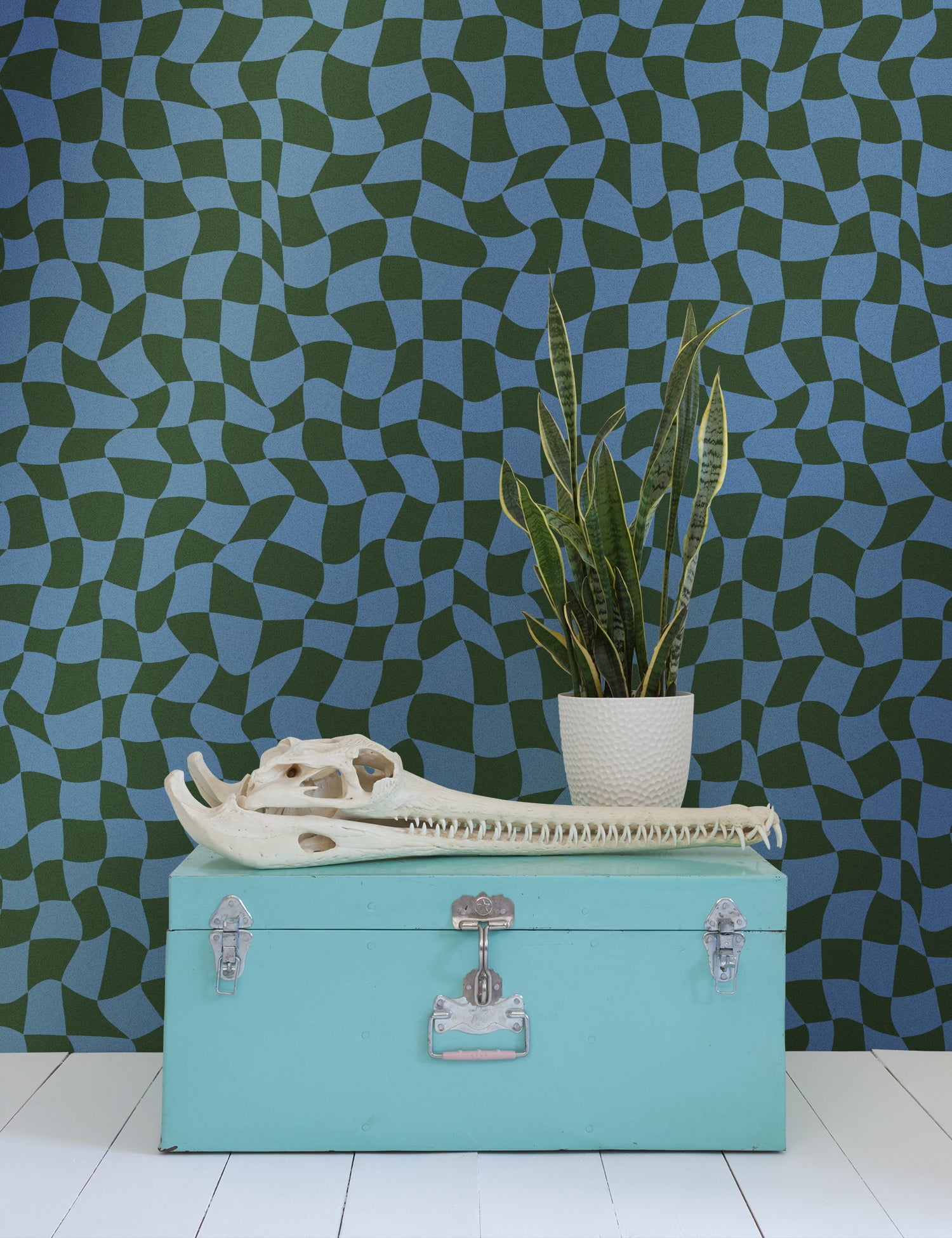 Warped Check Metallic Lawn