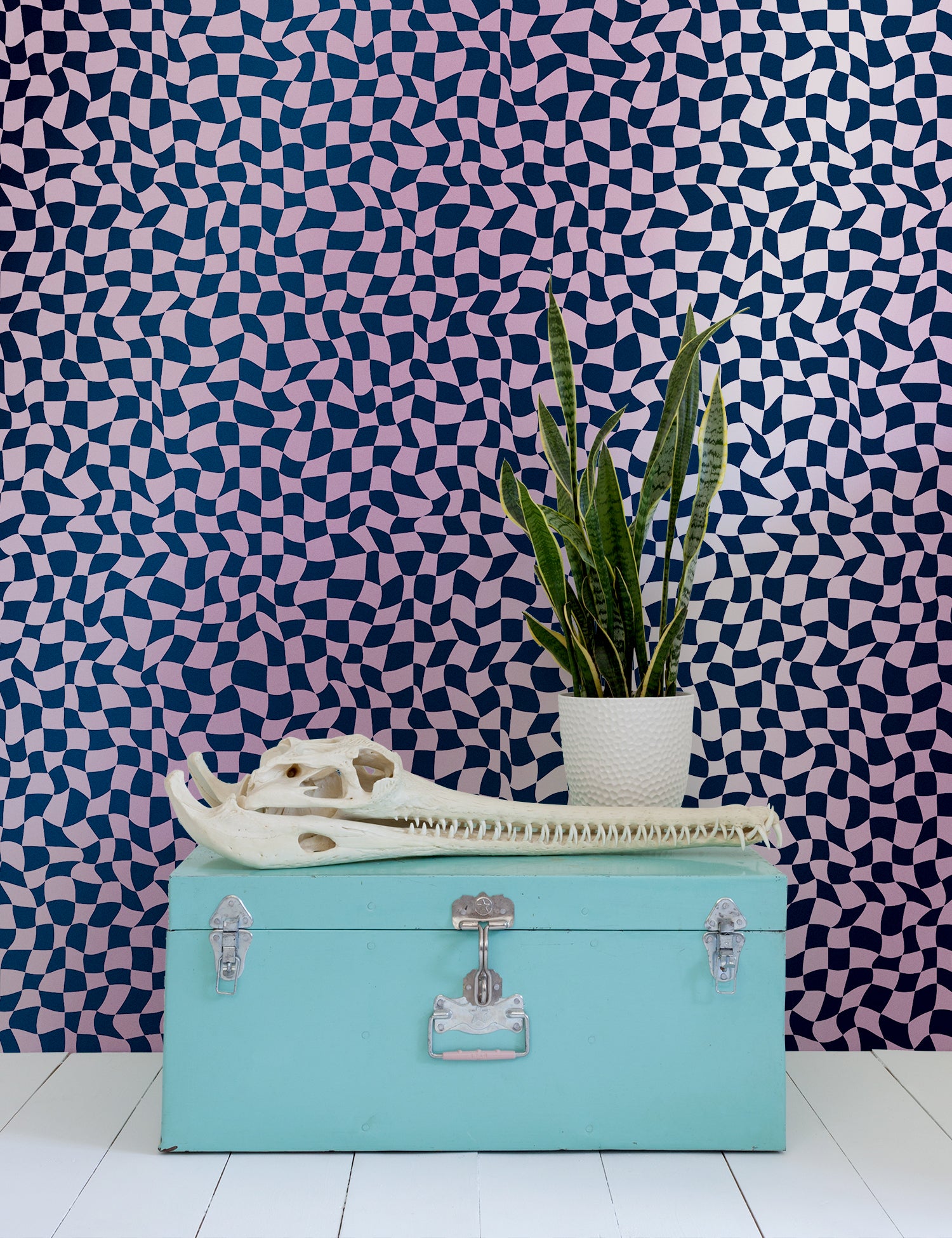 Warped Check Metallic Prismatic