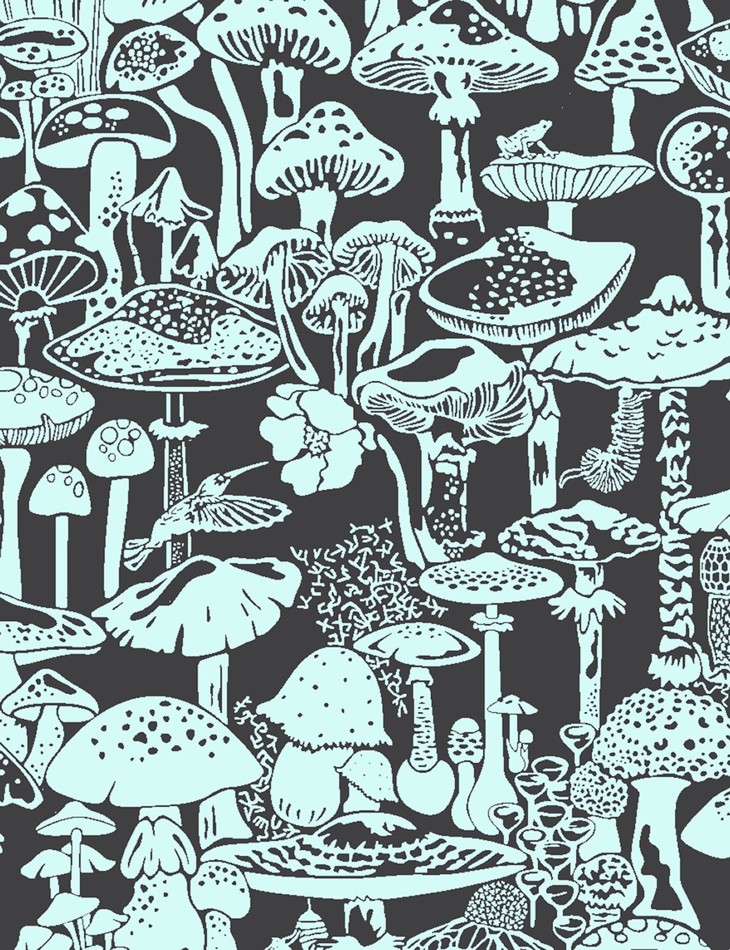 Mushroom City Designer Wallpaper by Aimée Wilder. Made in the USA.