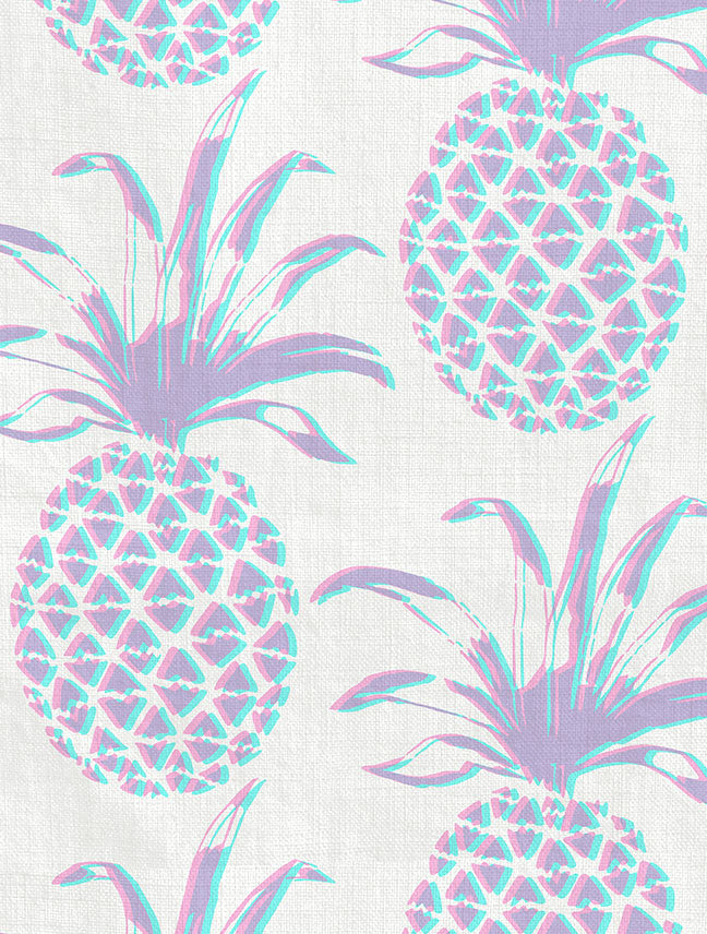 Sunrise pineapple piña home cute fruit summer welcome designer design wallpaper NYC brooklyn bespoke fabric 